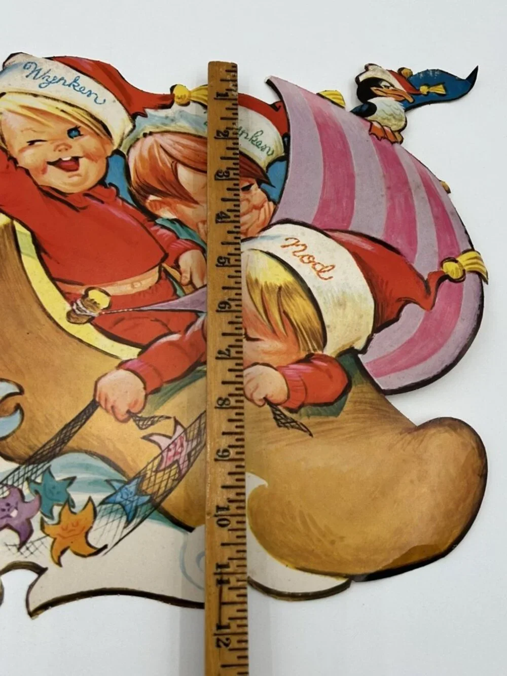 Wynken Blynken & Nod Mother Goose Nursery Wall Die Cut Vintage Retro Kids Decor